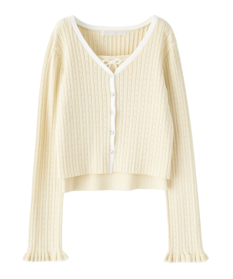 バイカラーニットアンサンブル