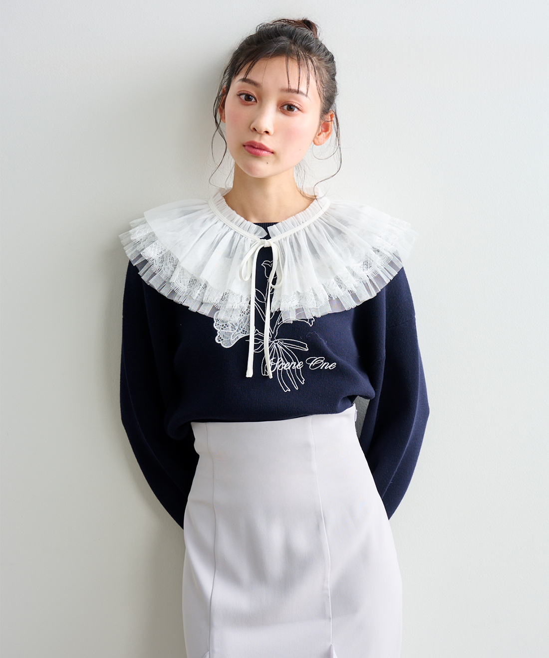 レース刺繍フラワーニット｜PETAL ONLINE（ペタルオンライン）