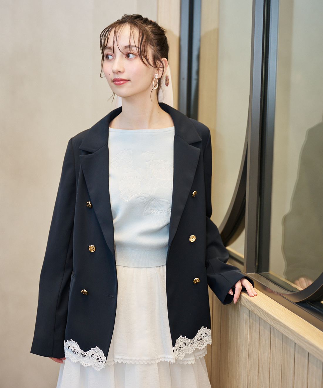 レース刺繍フラワーニット｜PETAL ONLINE（ペタルオンライン）