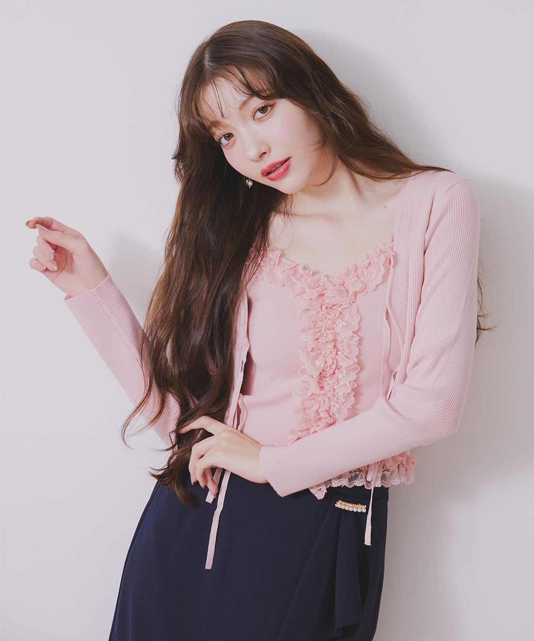 レーストリミングニット＆カーディガンセット｜PETAL ONLINE（ペタル