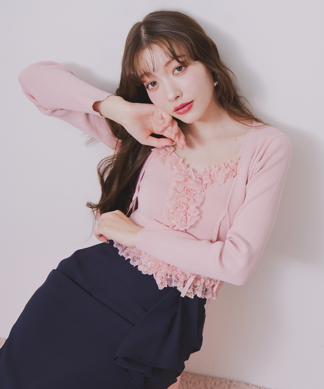 レーストリミングニット＆カーディガンセット｜PETAL ONLINE（ペタル