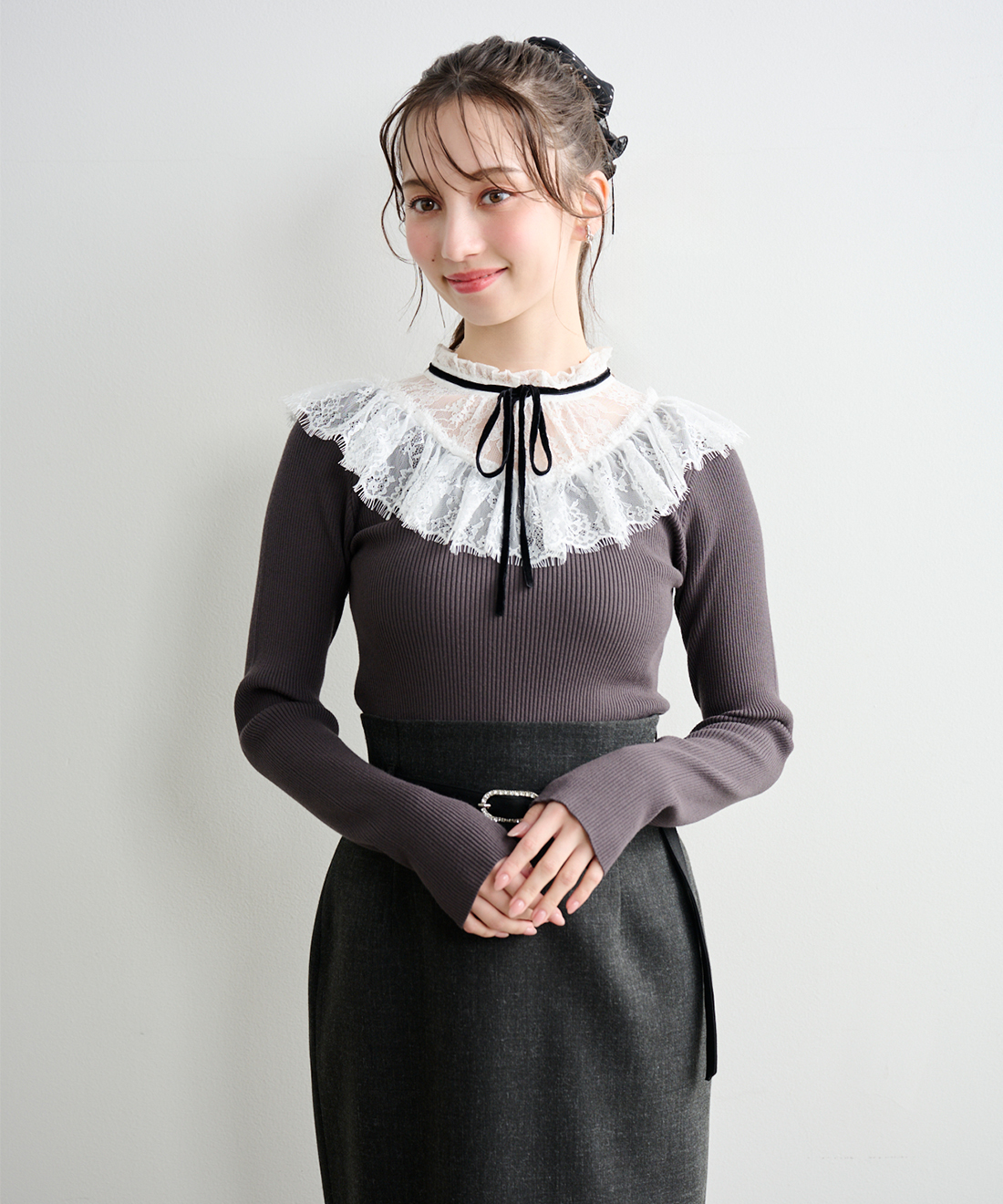 レースハイネックドッキングニット｜PETAL ONLINE（ペタルオンライン）