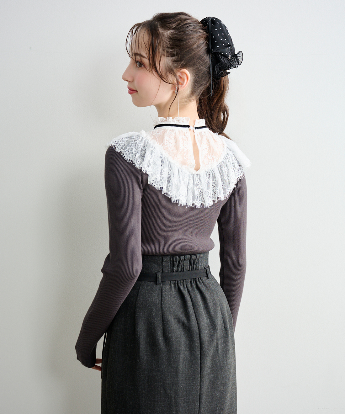 レースハイネックドッキングニット｜PETAL ONLINE（ペタルオンライン）