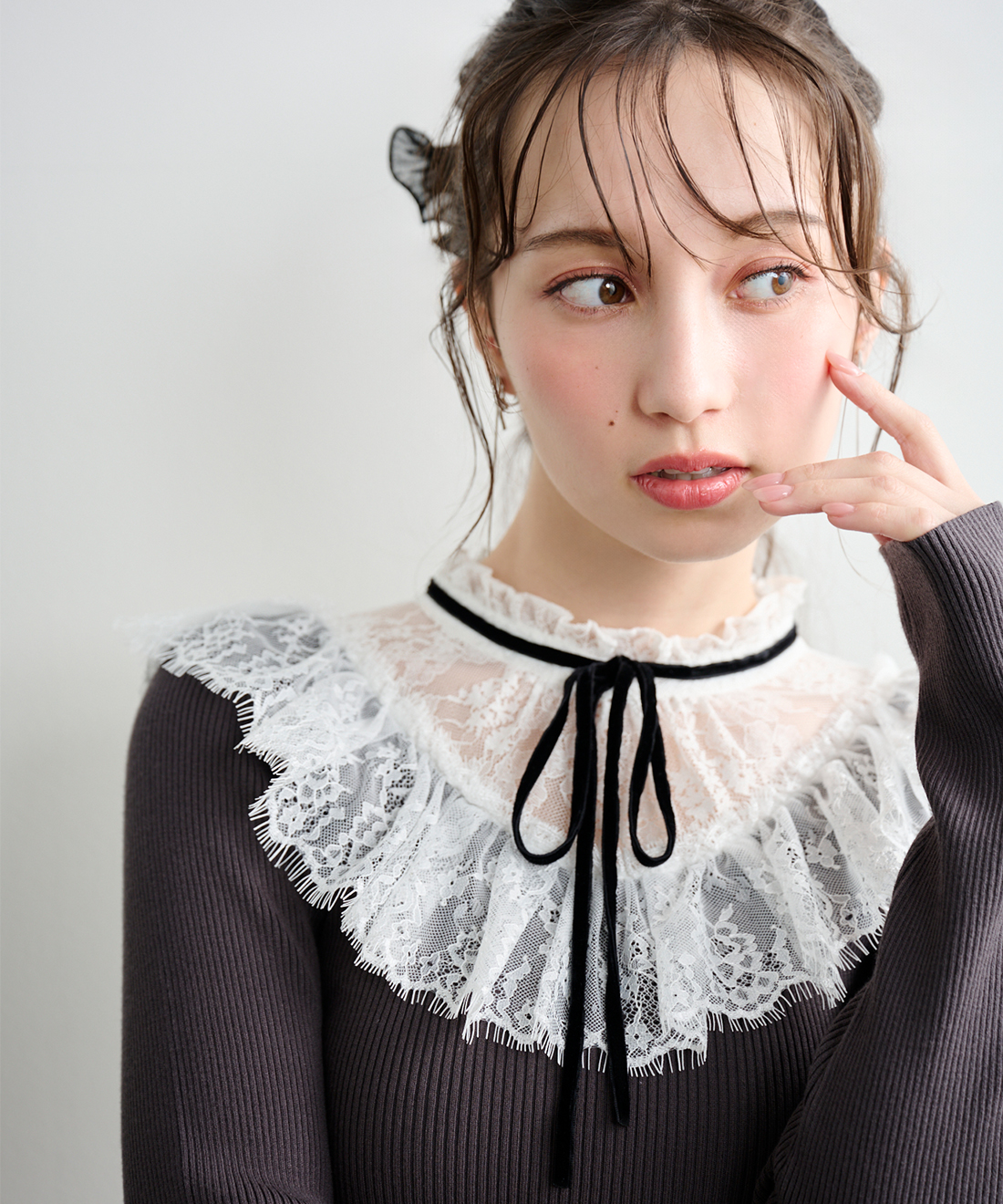 レースハイネックドッキングニット｜PETAL ONLINE（ペタルオンライン）