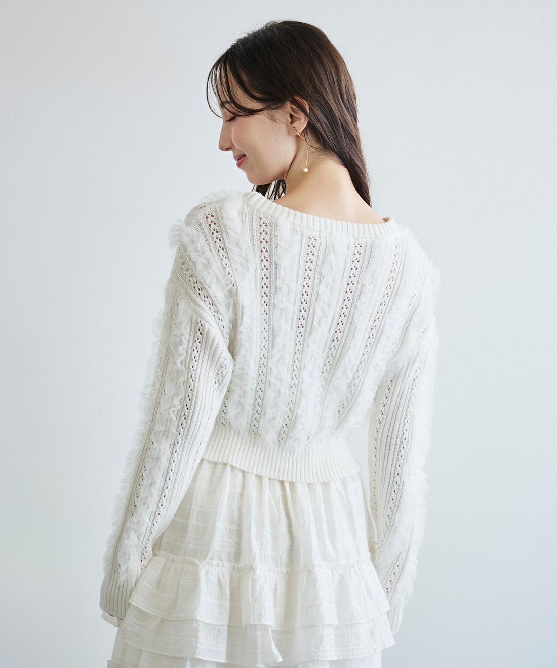 チュールフリルデザインニット｜PETAL ONLINE（ペタルオンライン）