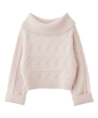 ケーブルオフショルニット