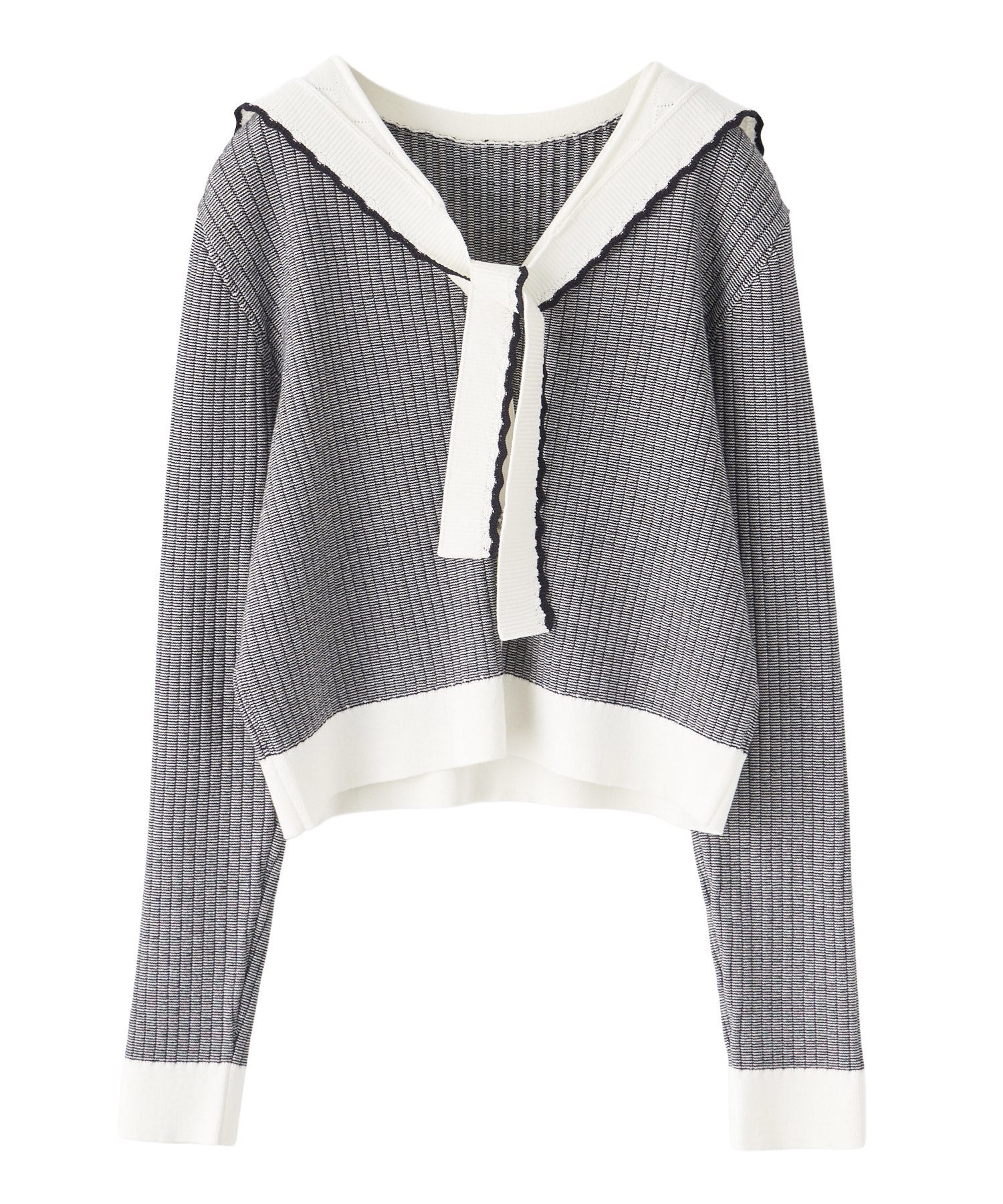 【Maje】セーラーニットカーディガンバイカラー 140-150]セーラーカラーニットカーデ(カーディガン) | a.v.v KIDS(アー