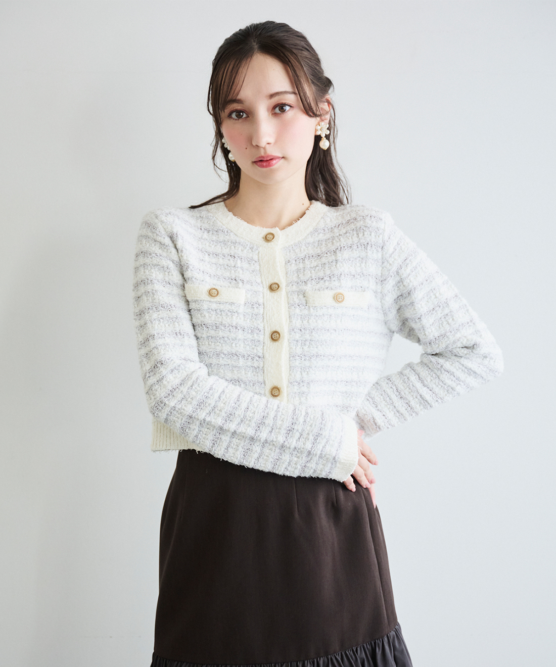 ツイードニットカーディガン｜PETAL ONLINE（ペタルオンライン）