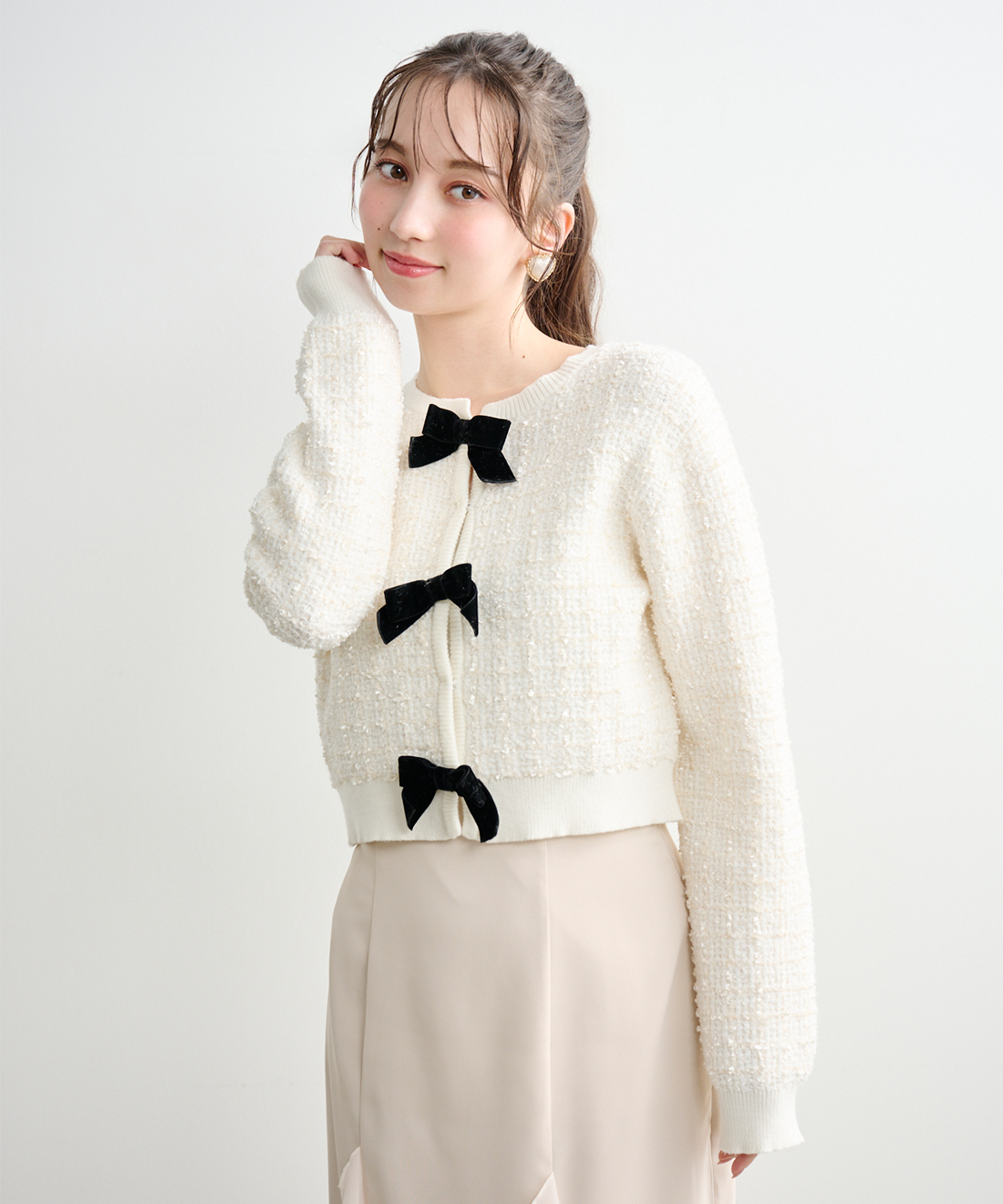 リボンニットカーディガン｜PETAL ONLINE（ペタルオンライン）