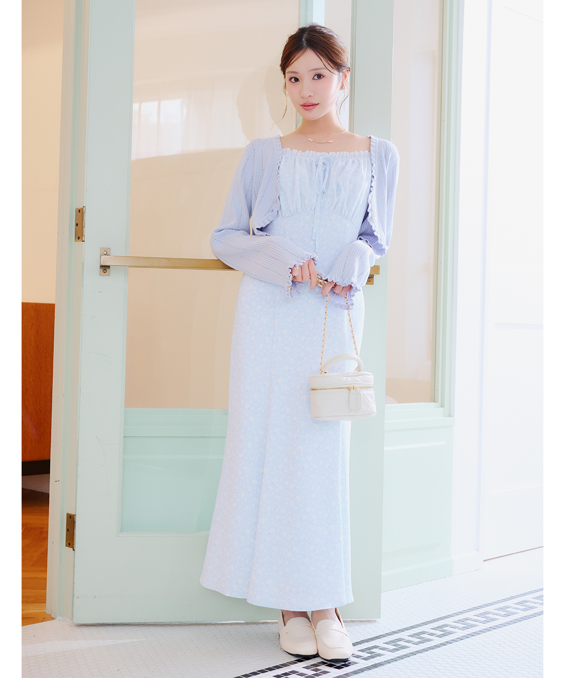 ニットボレロ＆デイジープリントキャミワンピースセット｜PETAL ONLINE