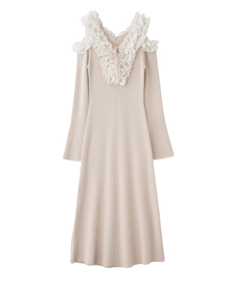 バイカラーフリルニットワンピース｜PETAL ONLINE（ペタルオンライン）