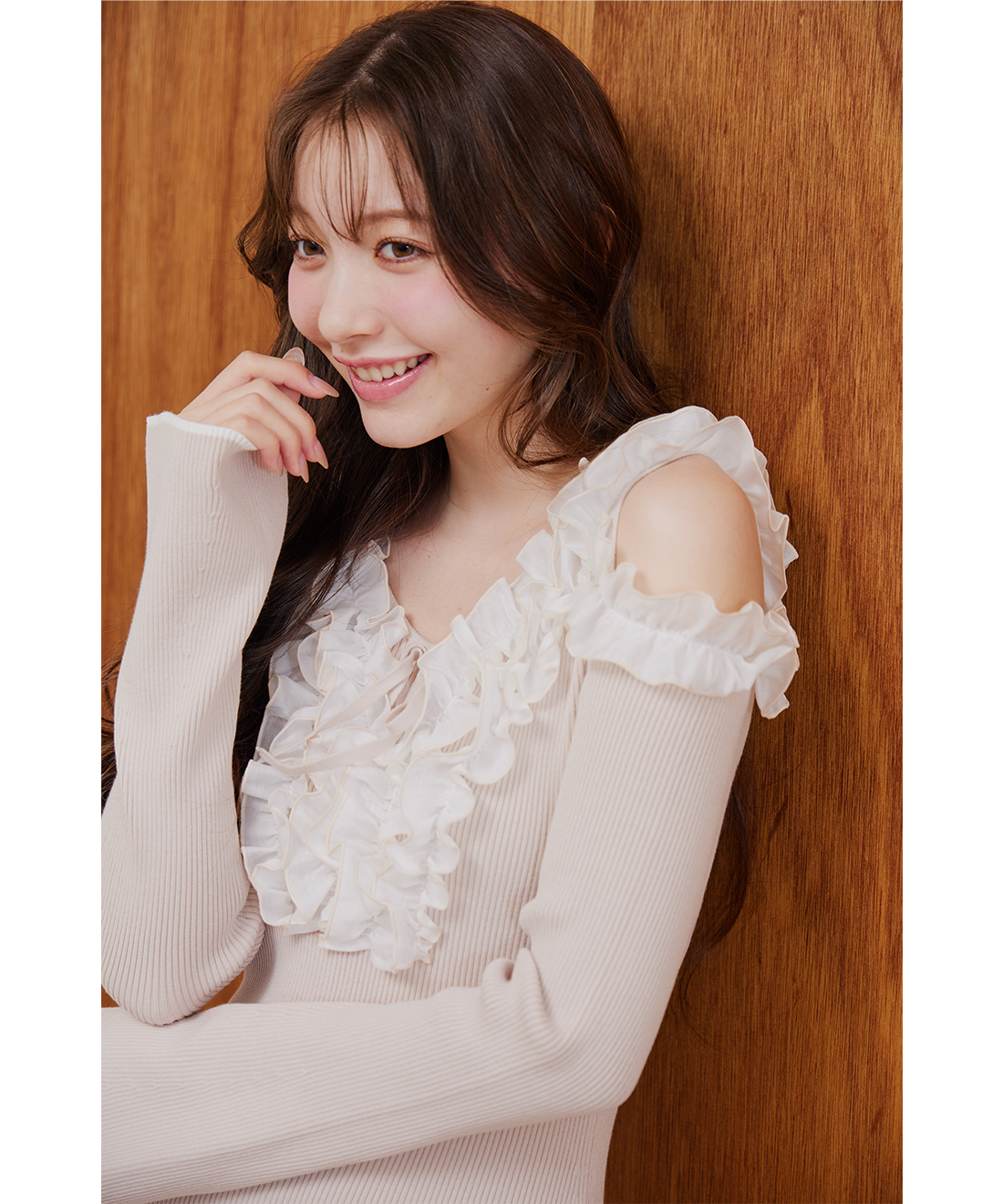 バイカラーフリルニットワンピース｜PETAL ONLINE（ペタルオンライン）