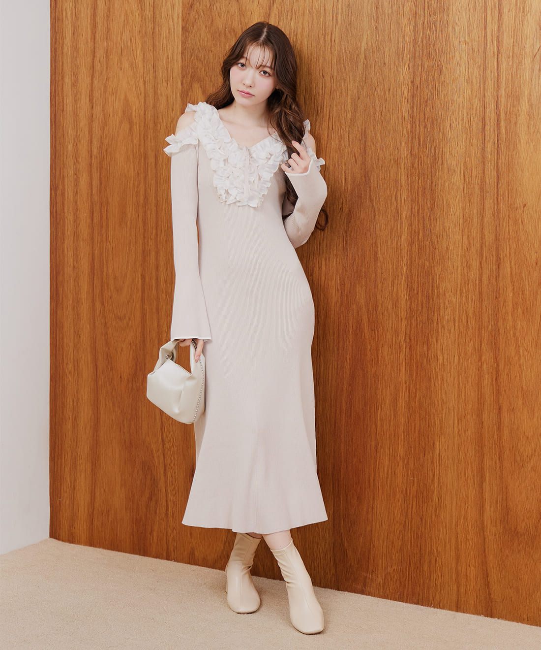 バイカラーフリルニットワンピース｜PETAL ONLINE（ペタルオンライン）