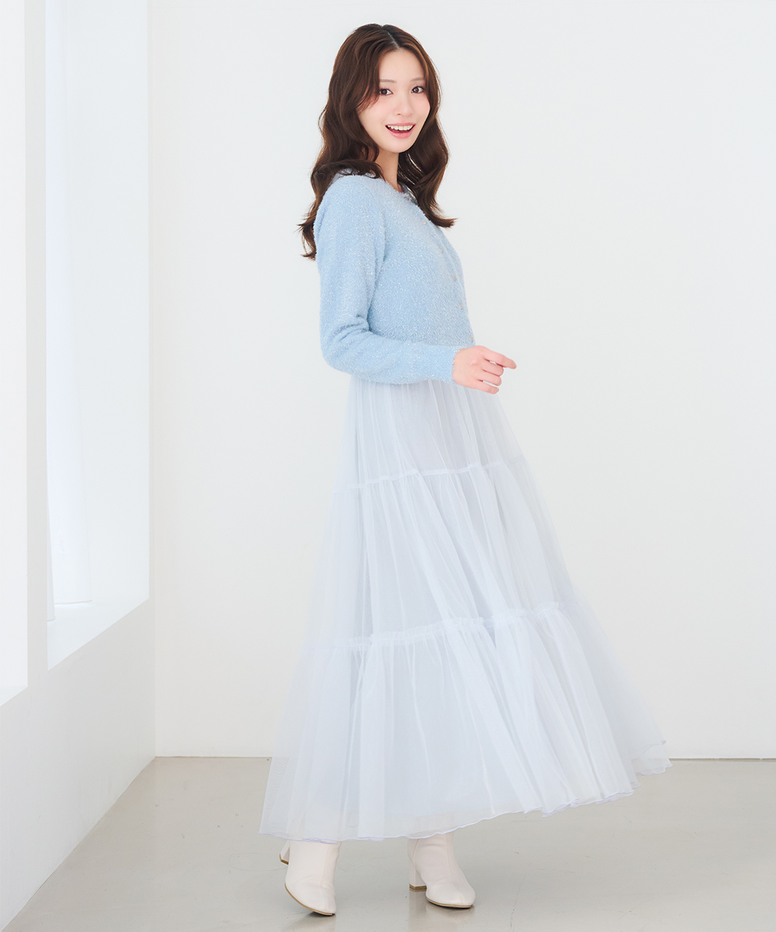 リリアンカラット ラメニットカーディガン＆キャミワンピースセット ラメニットカーディガン＆キャミワンピースセット｜PETAL ONLINE