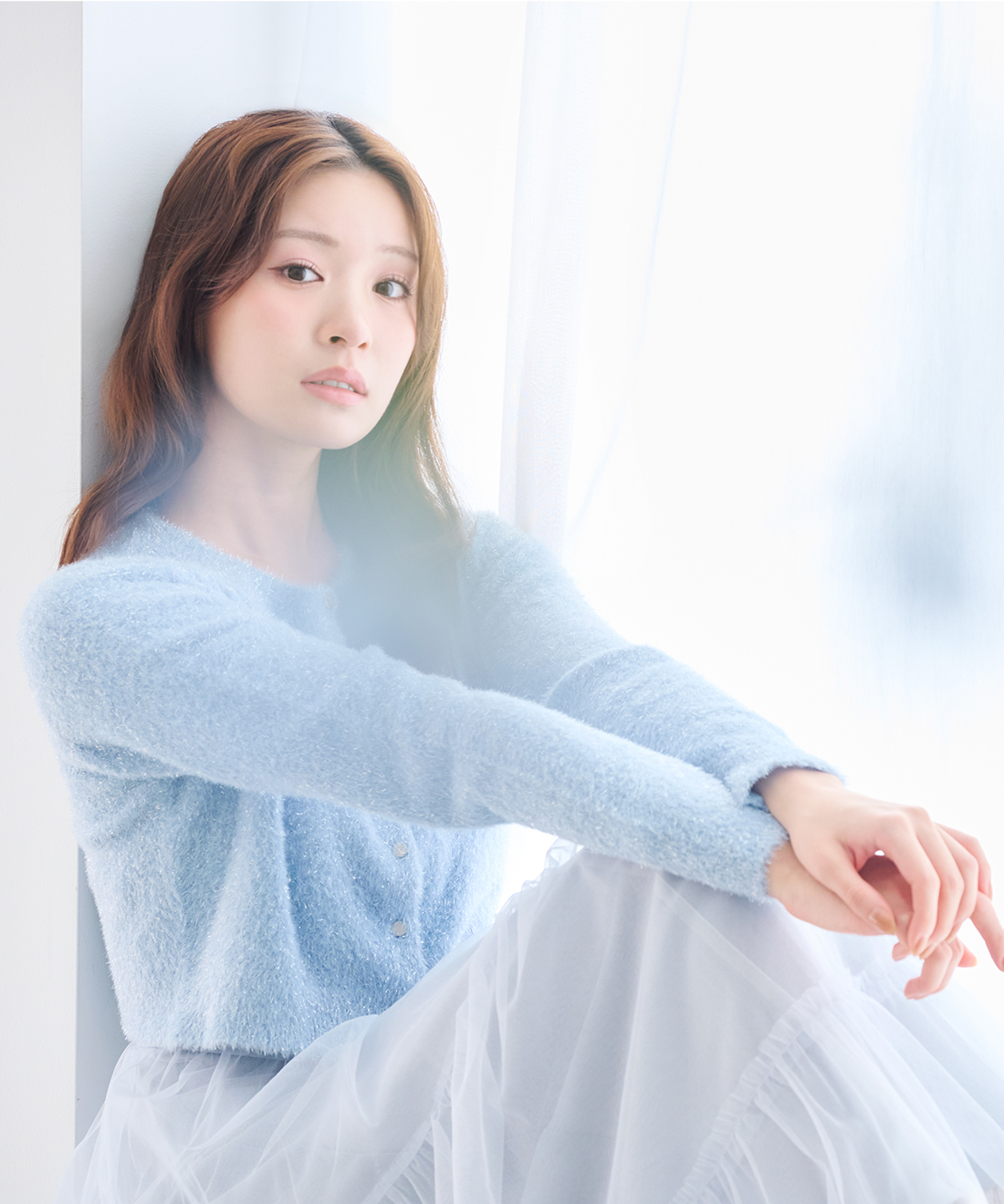 ラメニットカーディガン＆キャミワンピースセット｜PETAL ONLINE