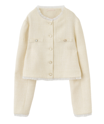 ノーカラーフリルツイードジャケット｜PETAL ONLINE（ペタルオンライン）