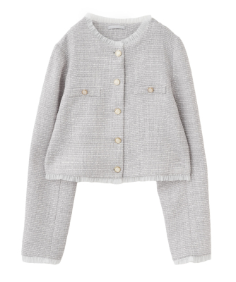 ノーカラーフリルツイードジャケット｜PETAL ONLINE（ペタルオンライン）