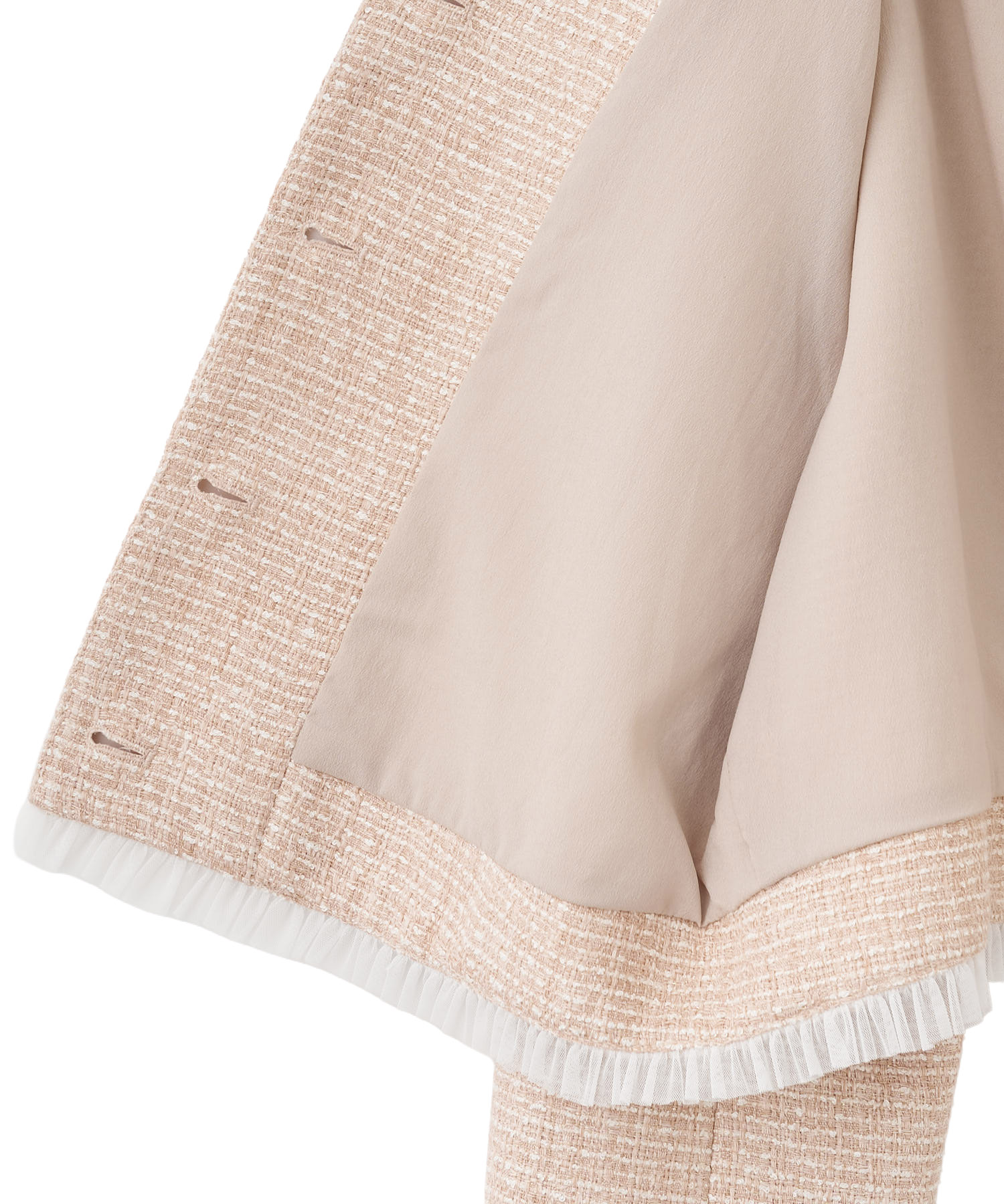 ノーカラーフリルツイードジャケット｜PETAL ONLINE（ペタルオンライン）