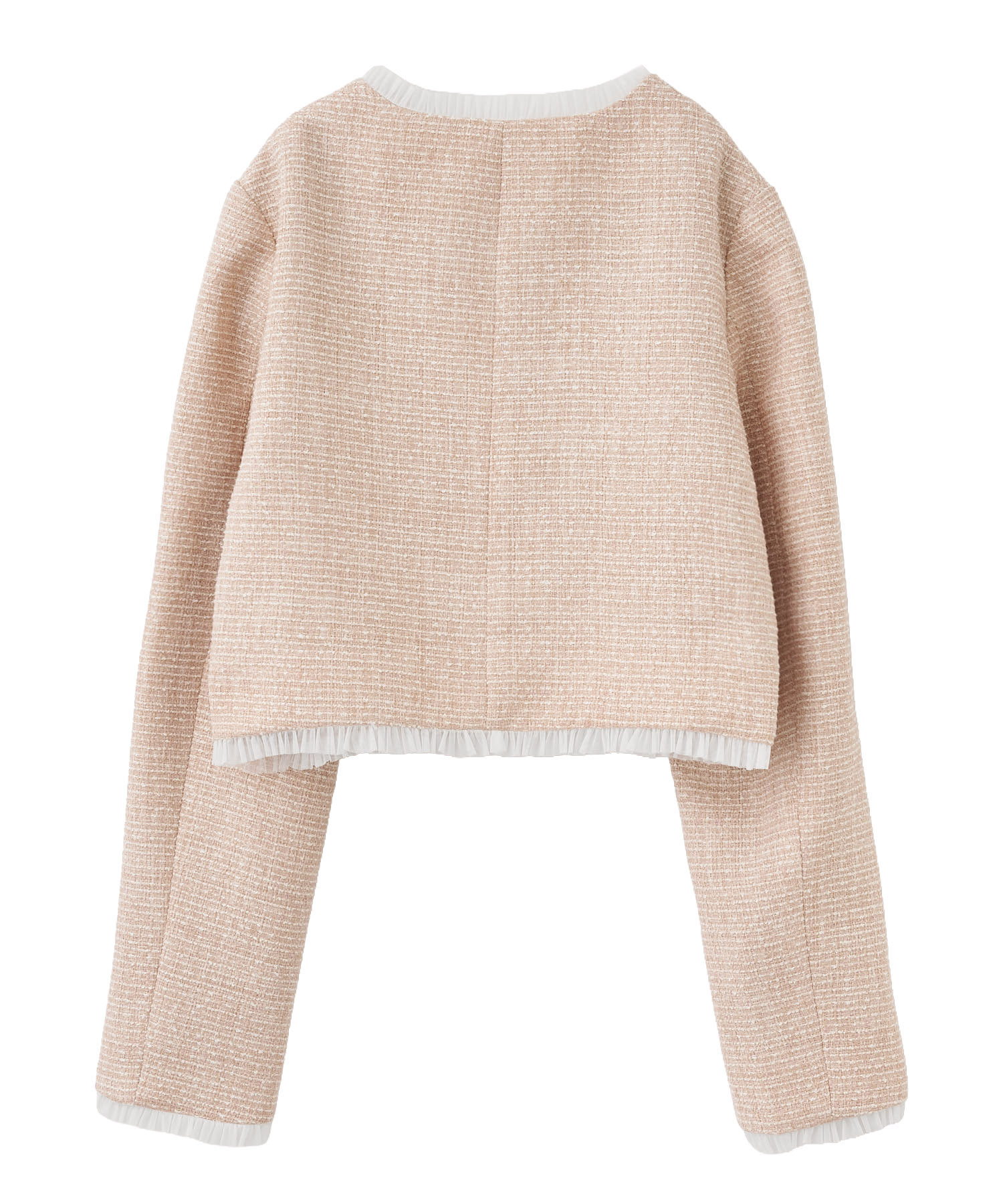 ノーカラーフリルツイードジャケット｜PETAL ONLINE（ペタルオンライン）