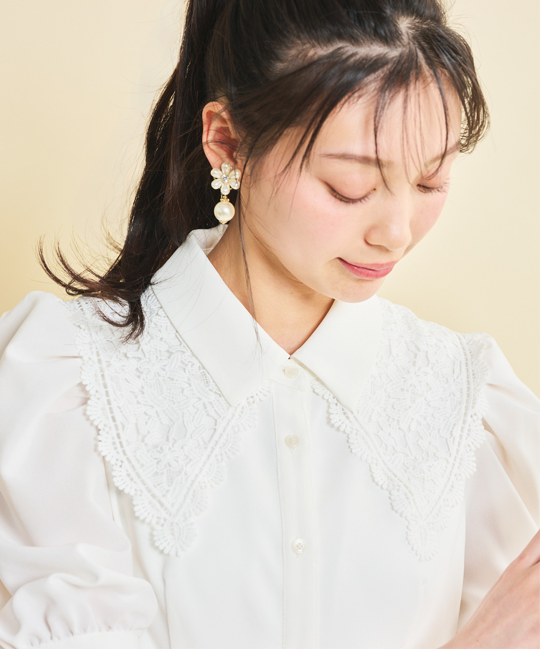 レースカラーシャツワンピース｜PETAL ONLINE（ペタルオンライン）