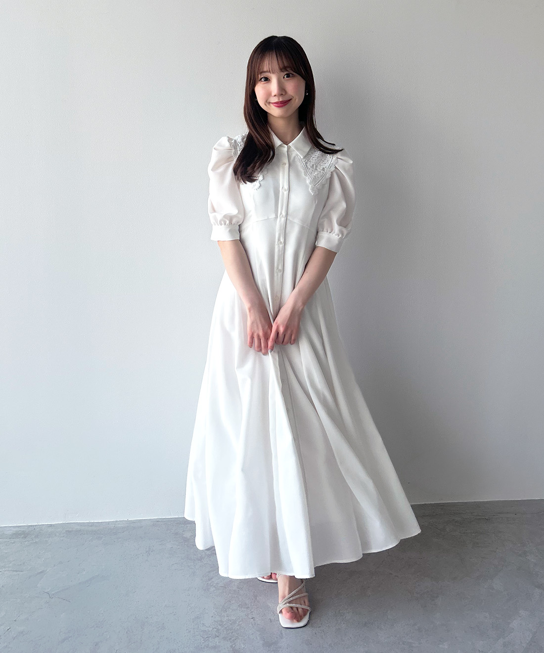 LILLIAN CARAT レースカラーシャツワンピース WEEKEND SALE】レースカラーシャツワンピース｜PETAL ONLINE（ペタル