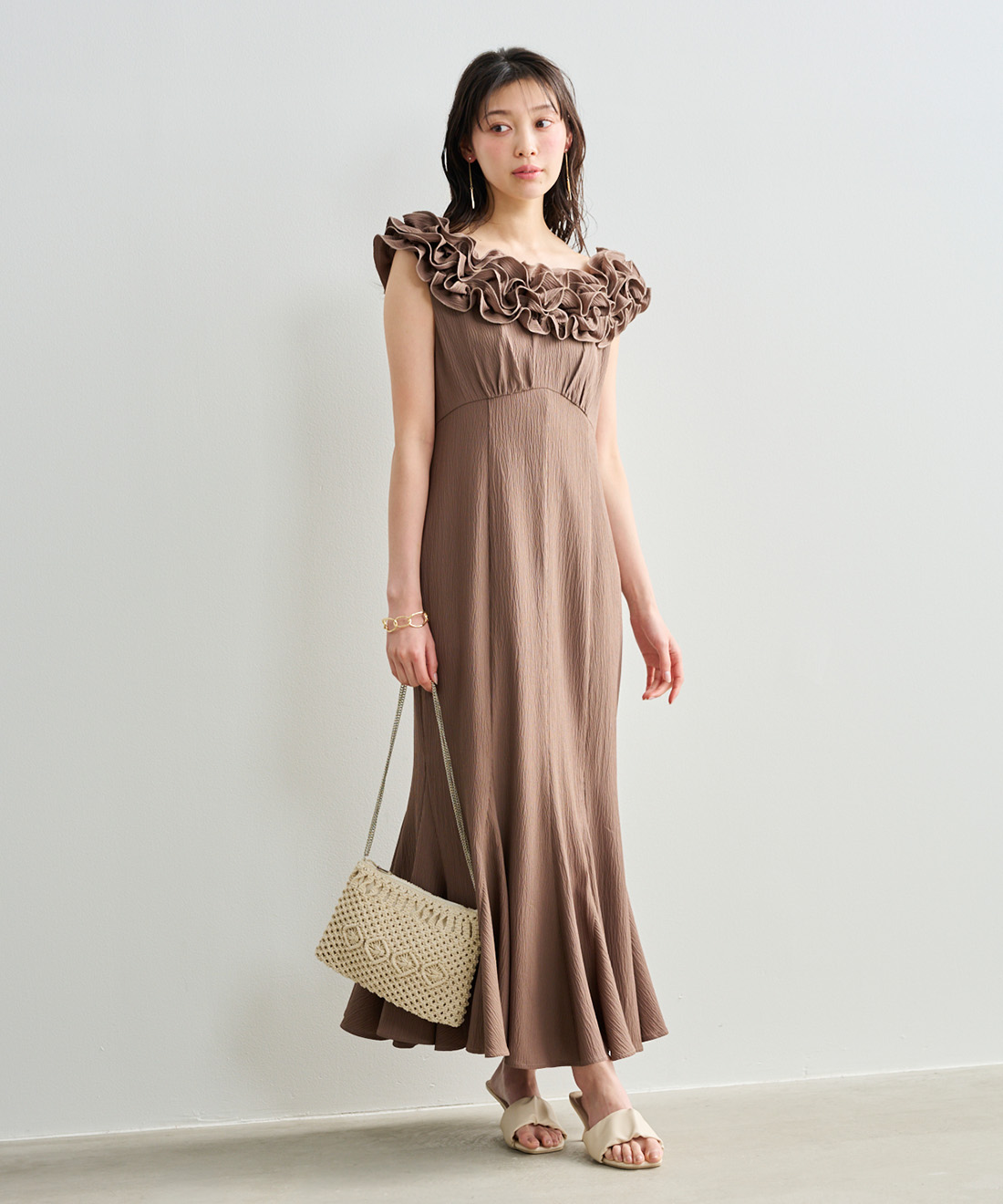 【新品】KAREN MILLEN フラワー マーメイドワンピース ボリュームフラワーマーメイドワンピース｜PETAL ONLINE（ペタル ワンピース