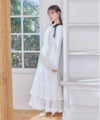 ヘムティアードチュールフレアスカート｜PETAL ONLINE（ペタルオンライン）