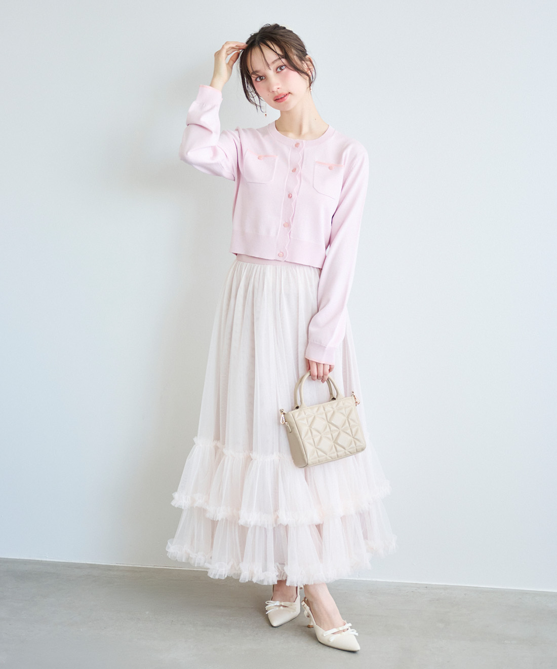 ヘムティアードチュールフレアスカート｜PETAL ONLINE（ペタルオンライン）