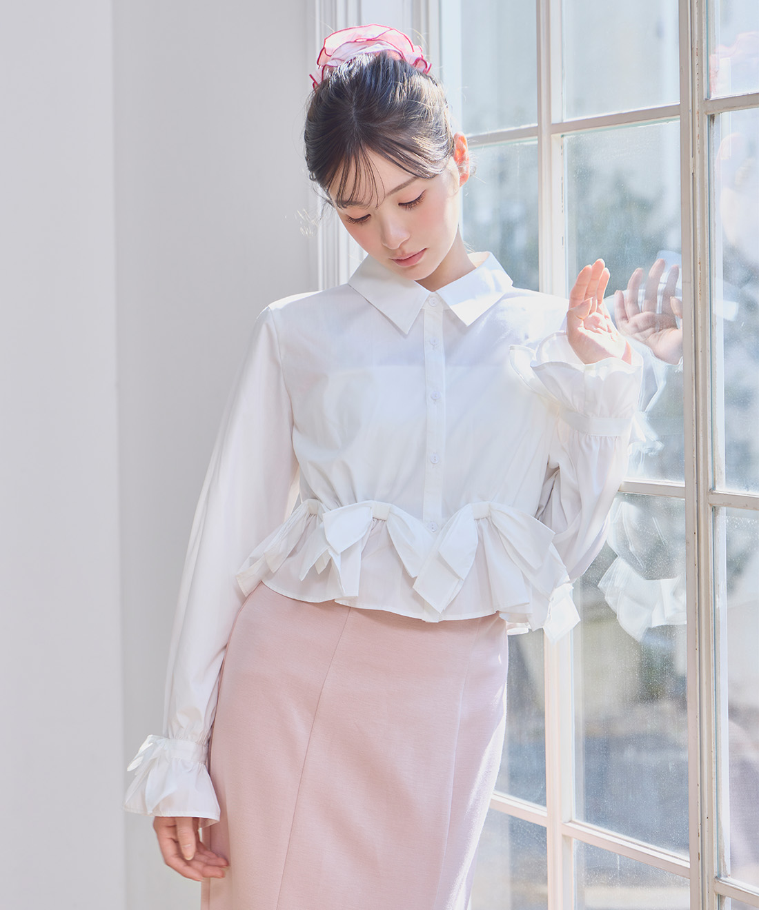 リボンペプラムシャツ｜PETAL ONLINE（ペタルオンライン）