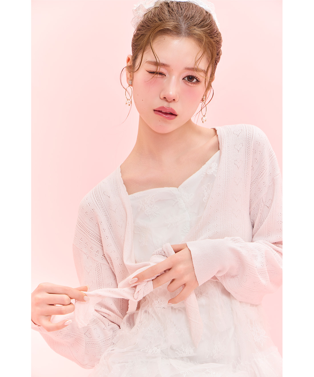 ハート柄ショートカーディガン｜PETAL ONLINE（ペタルオンライン）