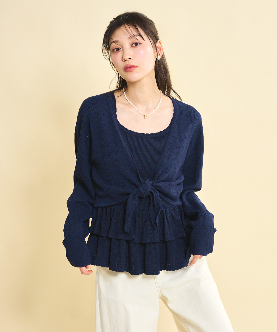 ハート柄ショートカーディガン｜PETAL ONLINE（ペタルオンライン）