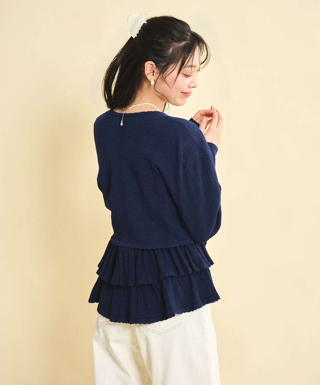 ハート柄ショートカーディガン｜PETAL ONLINE（ペタルオンライン）