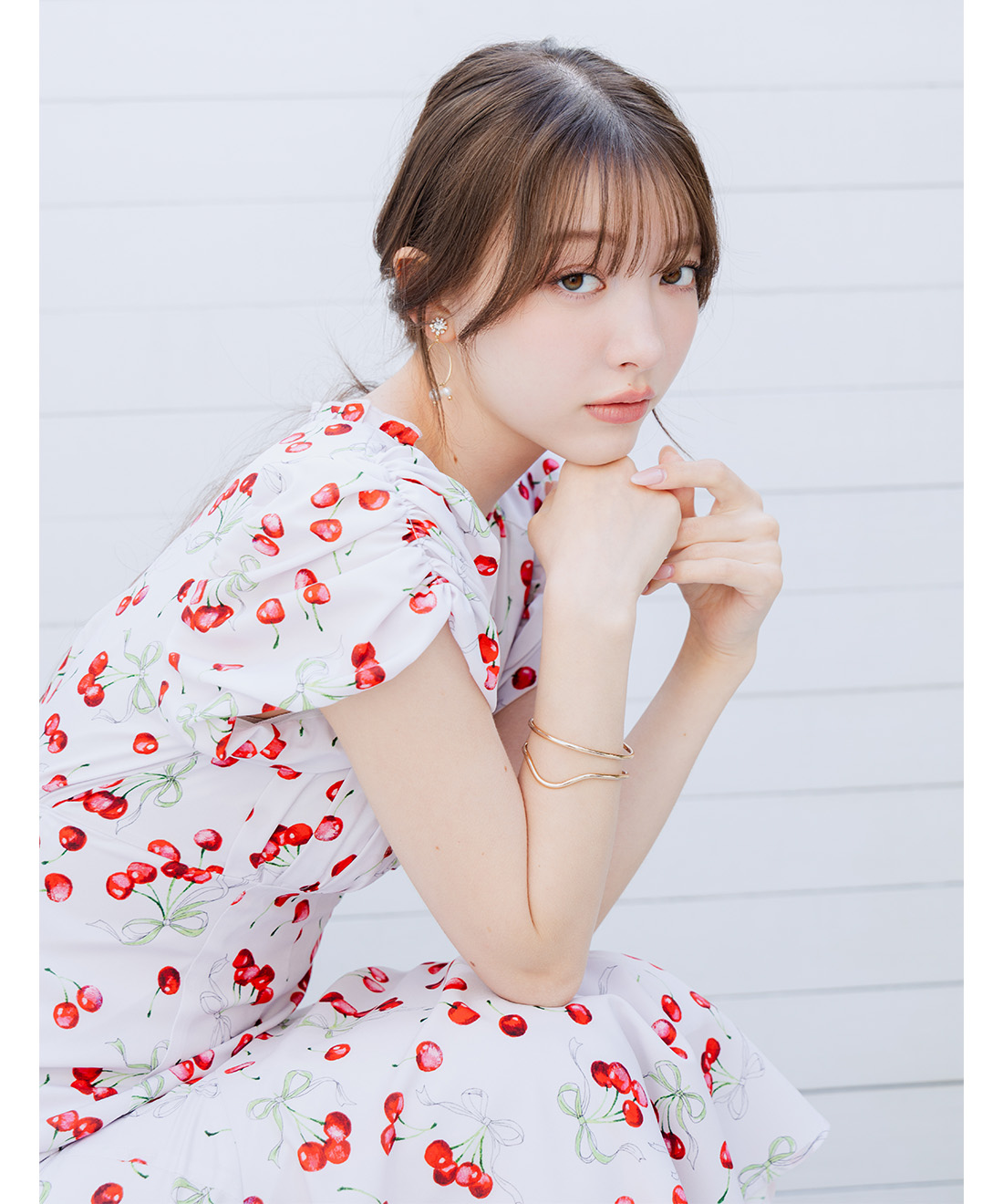 ⭐︎みゆBaー　チェリーワンピース➕お人形 チェリープリントマーメイドワンピース｜PETAL ONLINE（ペタルオンライン）