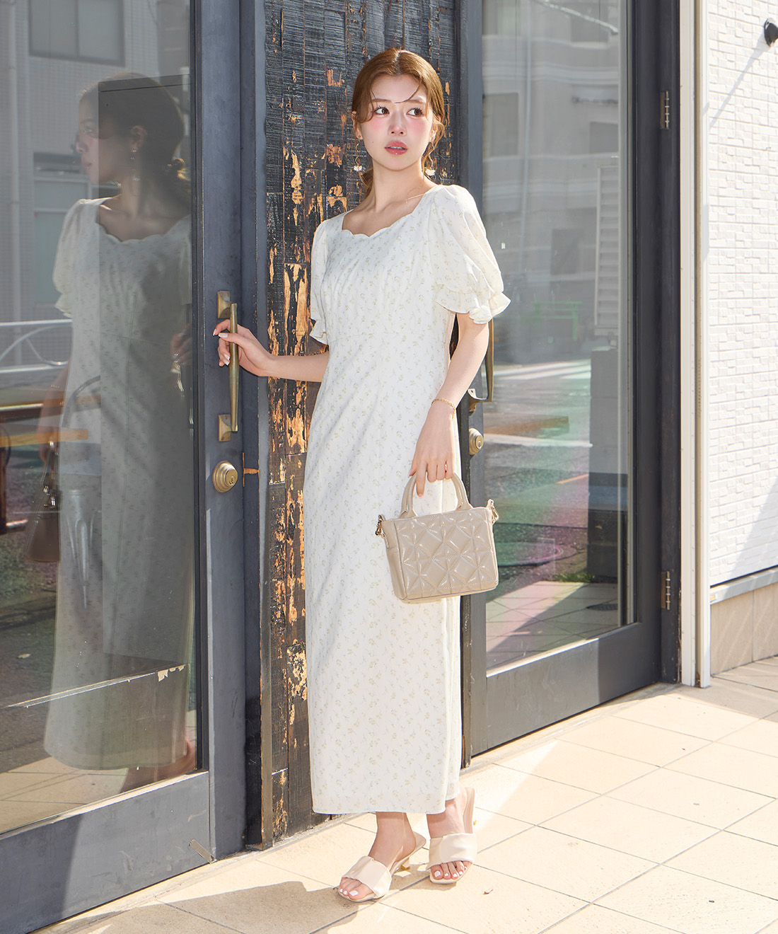 新品　willfully オーガンジーフラワーボリュームスリーブワンピース リトルフラワーボリュームスリーブワンピース｜PETAL ONLINE（ペタル