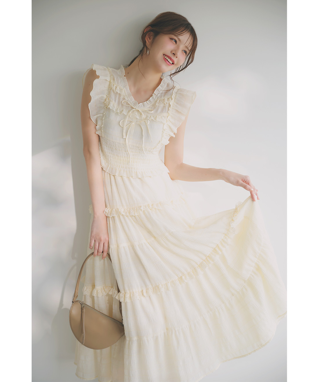 シャーリングレースフリルティアードスカート｜PETAL ONLINE（ペタル