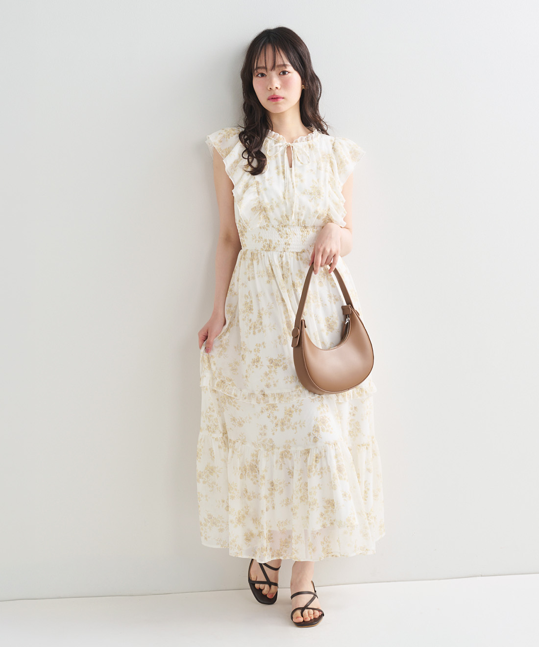 フラワープリントシアーティアードワンピース｜PETAL ONLINE（ペタル