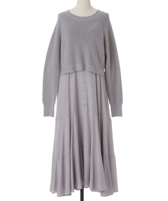 ショートニット ティアードワンピースset Petal Online ペタルオンライン