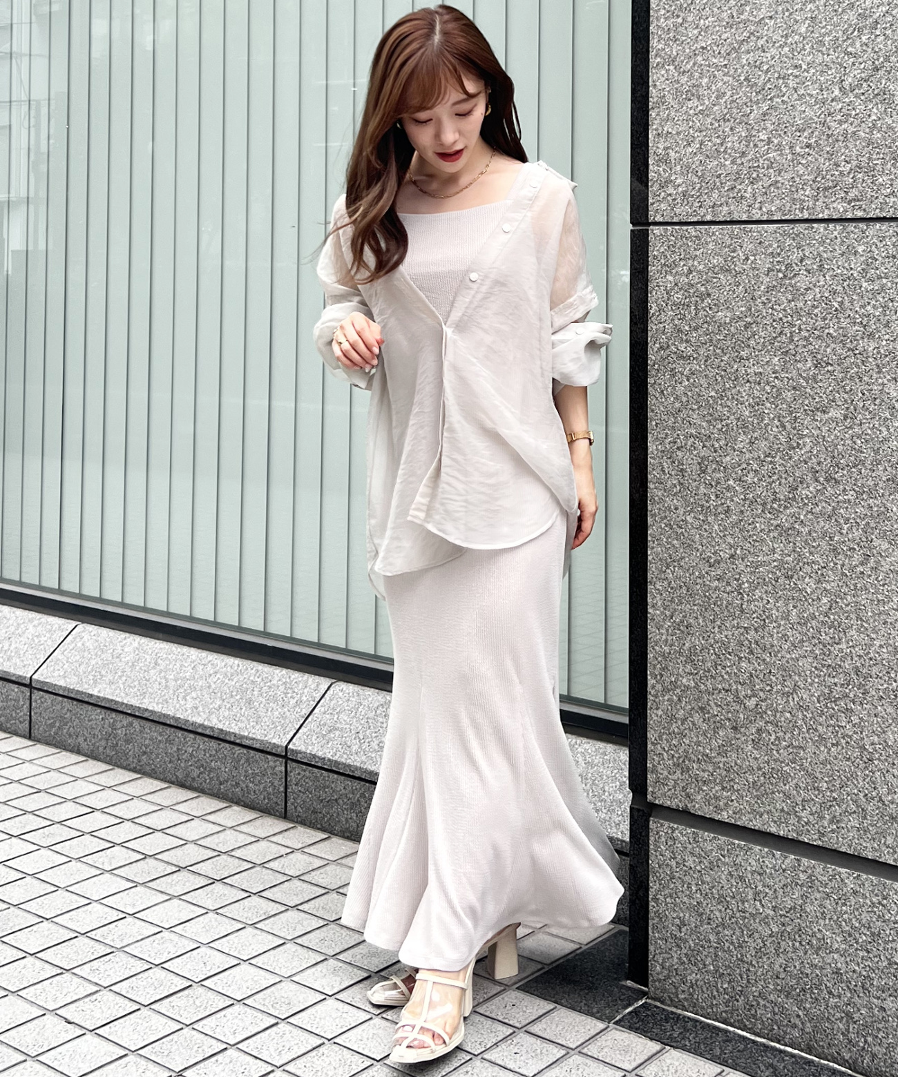 リブマーメイドワンピース×シアーシャツセット|PETAL ONLINE(ペタル