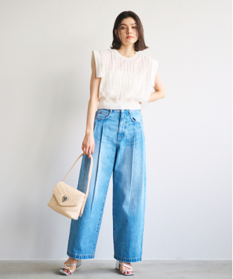 COCO DEAL フロントタックデニムパンツ COCO DEAL フロントタックデニムパンツ フロントタックデニム