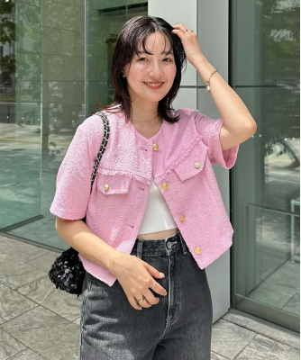 COCODEAL ココディール ツイード半袖ジャケット