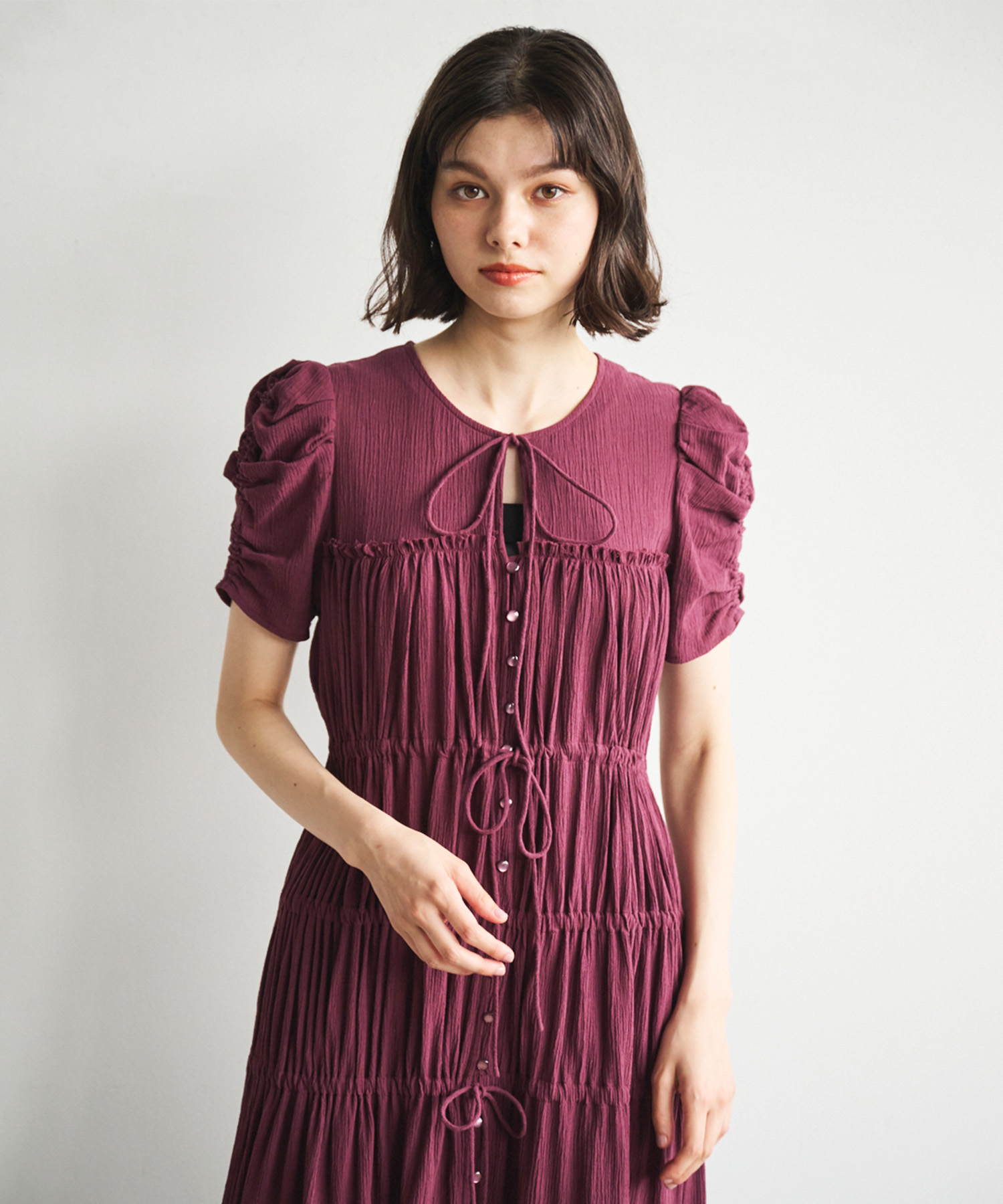 定価以下　新品　ココディール　半袖ワンピース 半袖ワンピース Tシャツワンピース ロングワンピース[品番