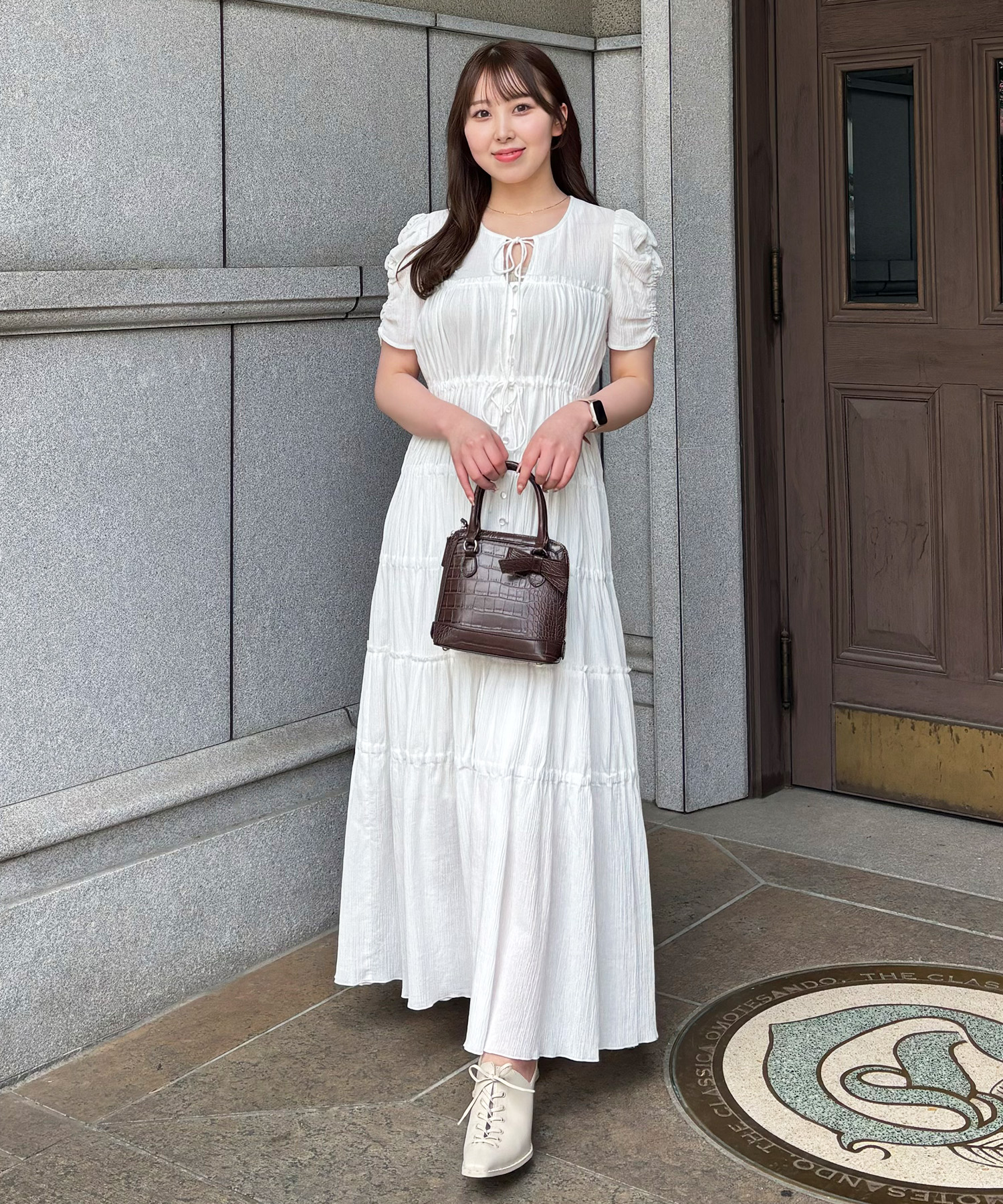 ココディールフリルアシメデザインワンピース