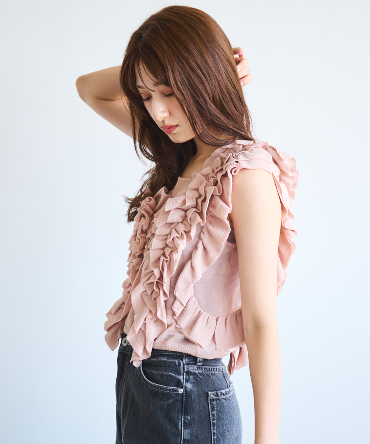 COCO DEAL◆ニット・セーター(薄手)/2/ポリエステル/BLK/無地/74131505 COCO DEAL(ココディール) / ニット・セーター(薄手)/2