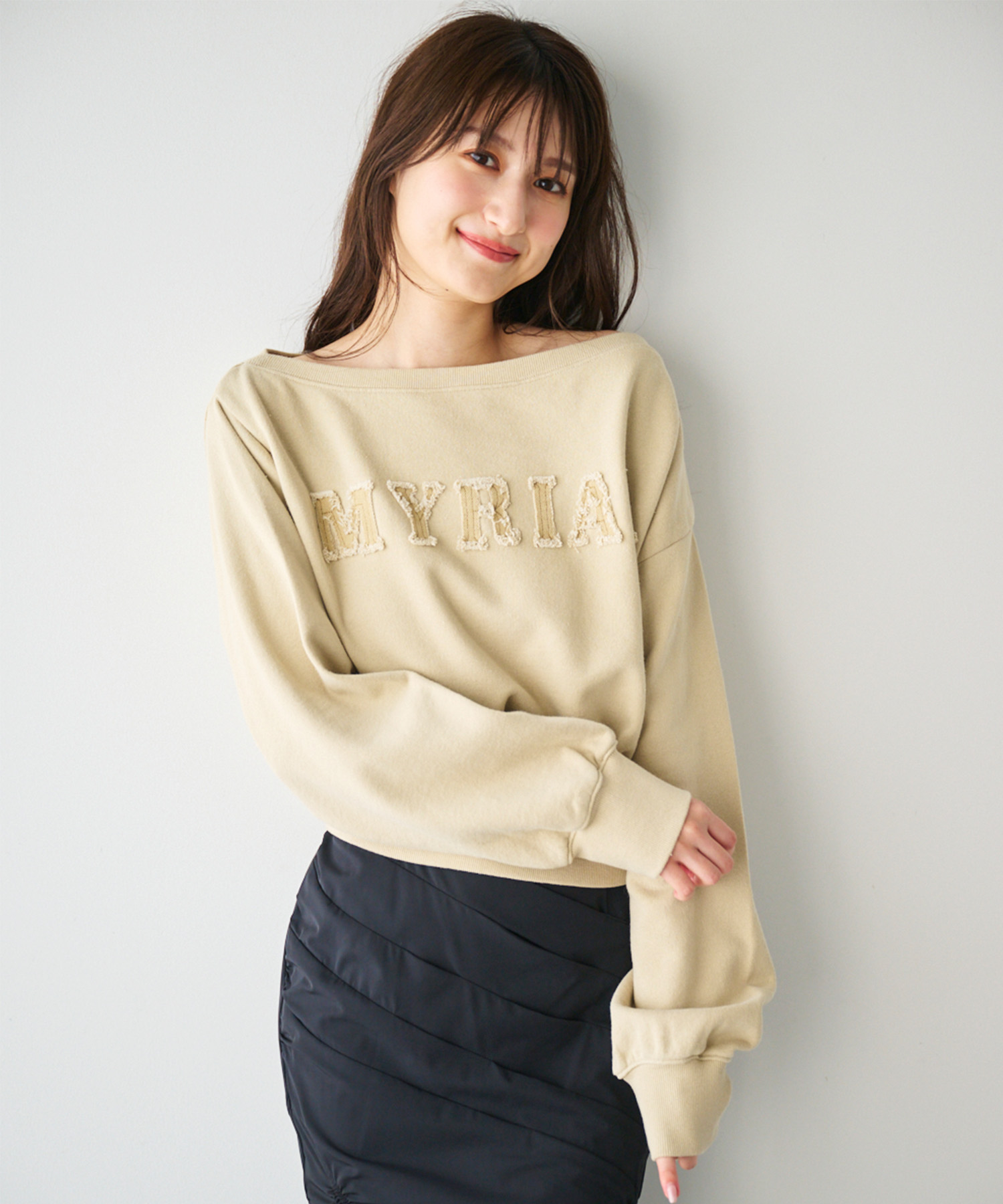 デニムパッチワークロゴスウェット｜PETAL ONLINE（ペタル
