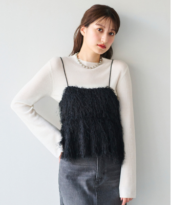 裾配色ウールシルクカシミヤニット / PESERICO（ペセリコ）｜woollen online store（ウールンオンラインストア）