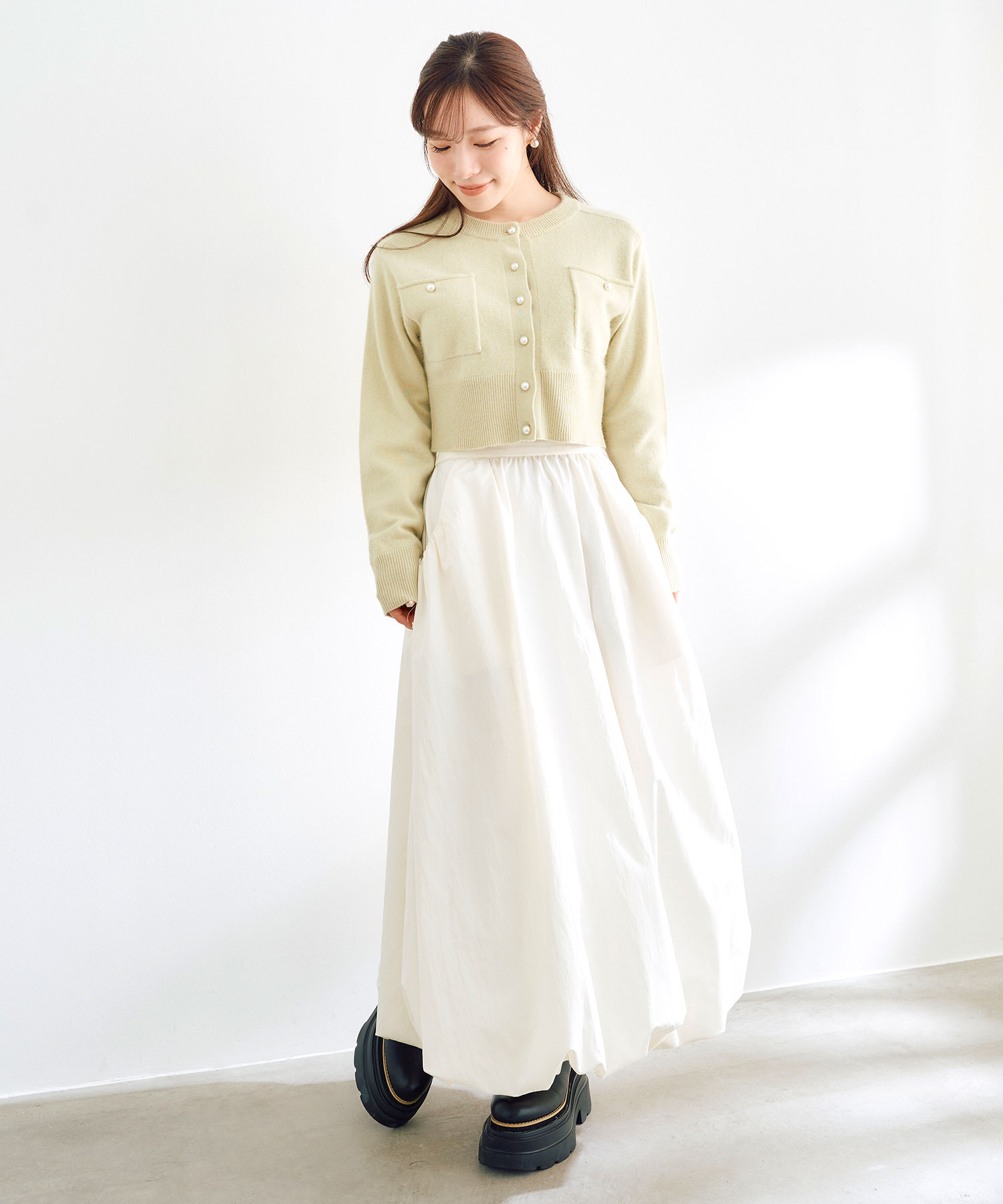 ポケットパールボタンショートカーディガン｜PETAL ONLINE（ペタル