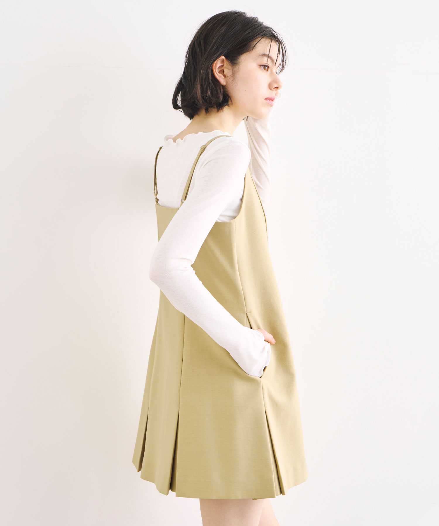 お歳暮 人気 オシャレ タックヘムミニワンピース×ショートパンツ｜PETAL ONLINE ワンピース