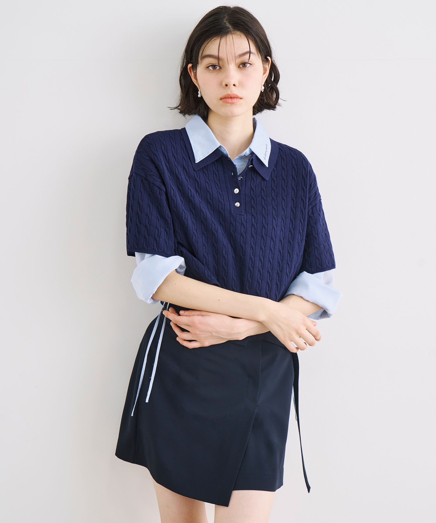 【中がショートパンツ】DIOR ラップ ミニスカート 中がショートパンツ】DIOR ラップ ミニスカート