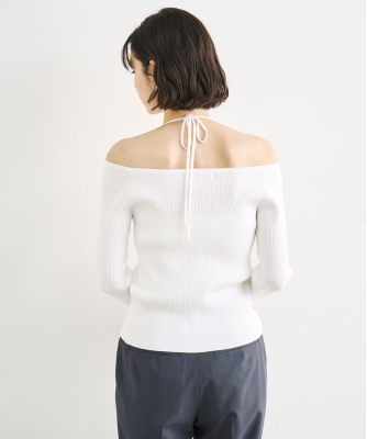 COCO DEAL 逆開ジップオフショルニット ¥9,900税込 . 衿ぐりの