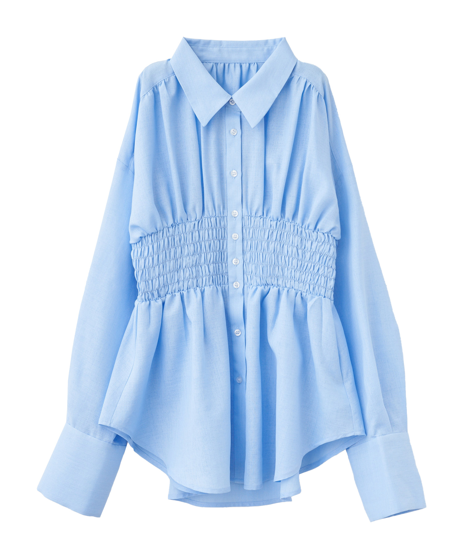 COCO DEAL◆25SS/シャーリングウエストシャツ/2/タグ付属/BLU/ストライプ/75318357 シャーリングウエストシャツ｜PETAL ONLINE（ペタルオンライン）